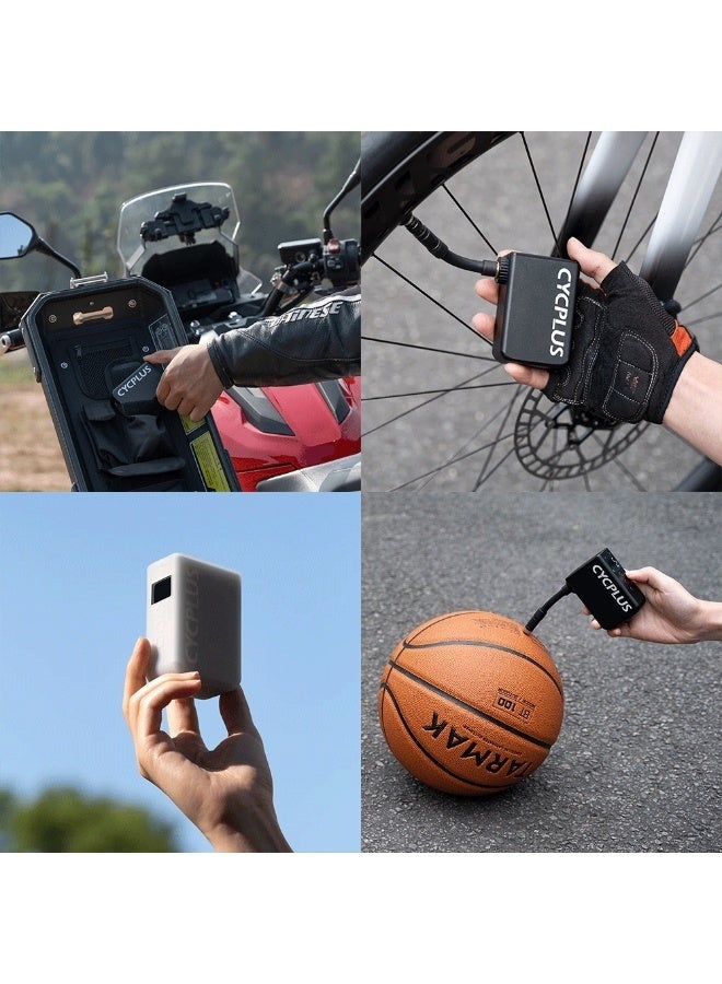 CYCPLUS Electric Bike Tire Pump Mini Air Compressor with Digital Gauge, 120 PSI Portable Bicycle Air Pump with Auto Stop, Presta & Schrader Valve for E-Bike, Road, Mountain & City Bike - Image 5